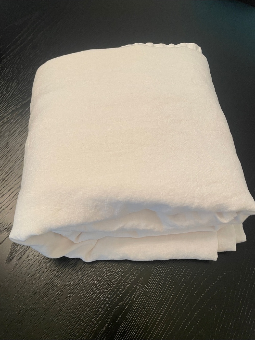 West Elm pure linen pre washed top flat sheet King/Cali King warm white